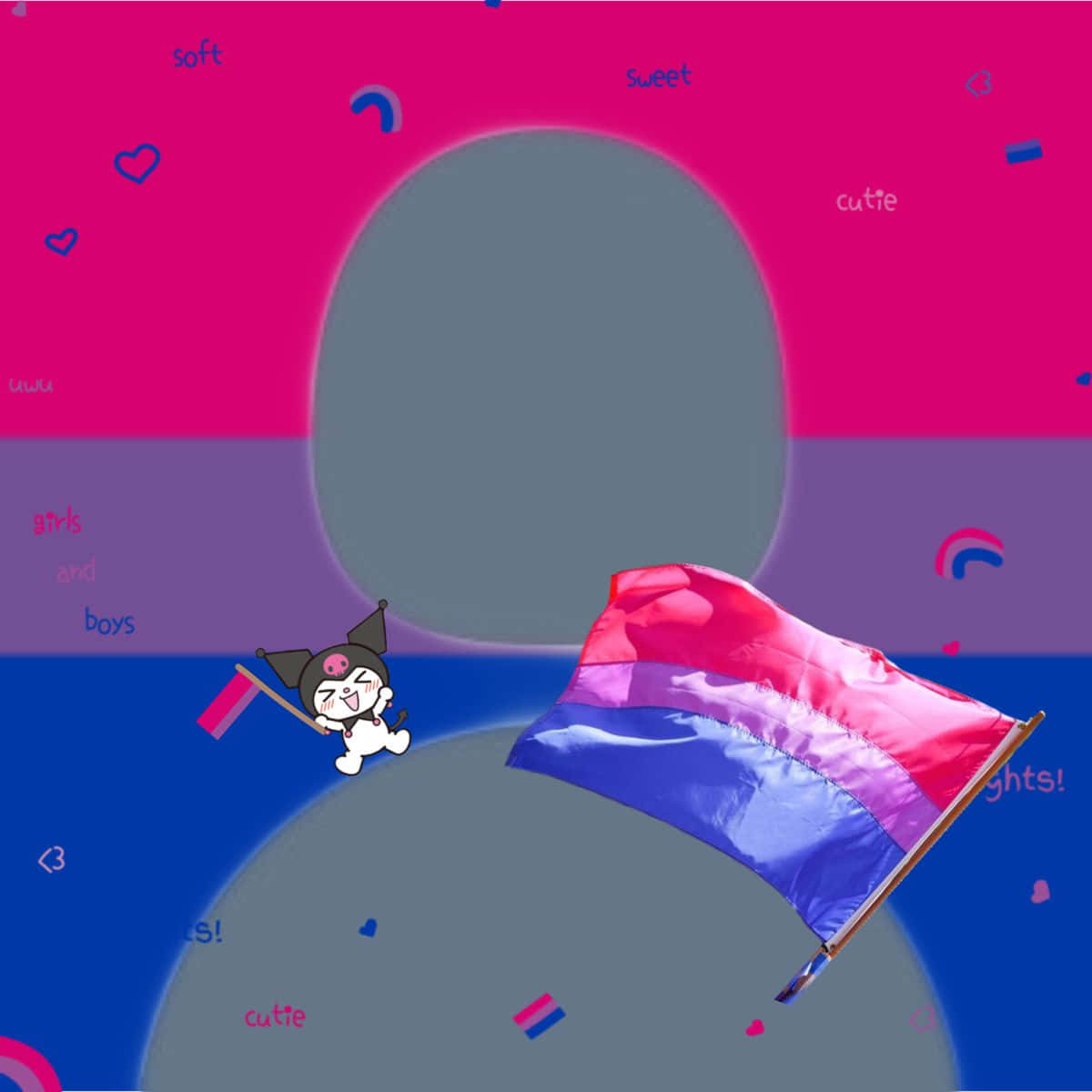 Bisexual Flag Cartoon Character Pfp Wallpaper