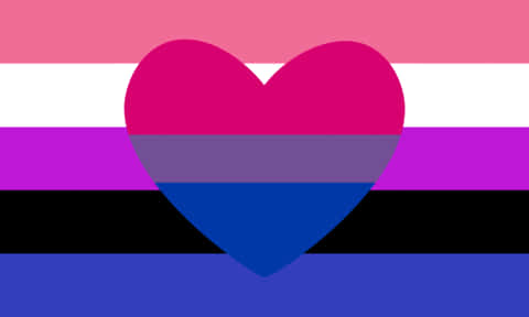 Bisexual Flag Heart Graphic PNG