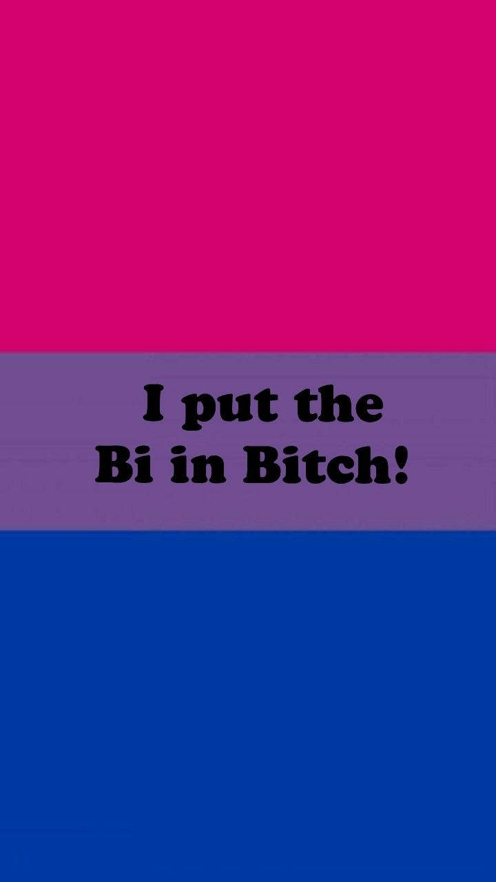 Bisexual Flag With Text Wallpaper