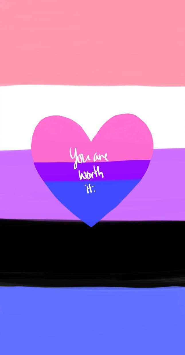 Pride in Diversity: The Bisexual Flag with a Worth-it Message Wallpaper