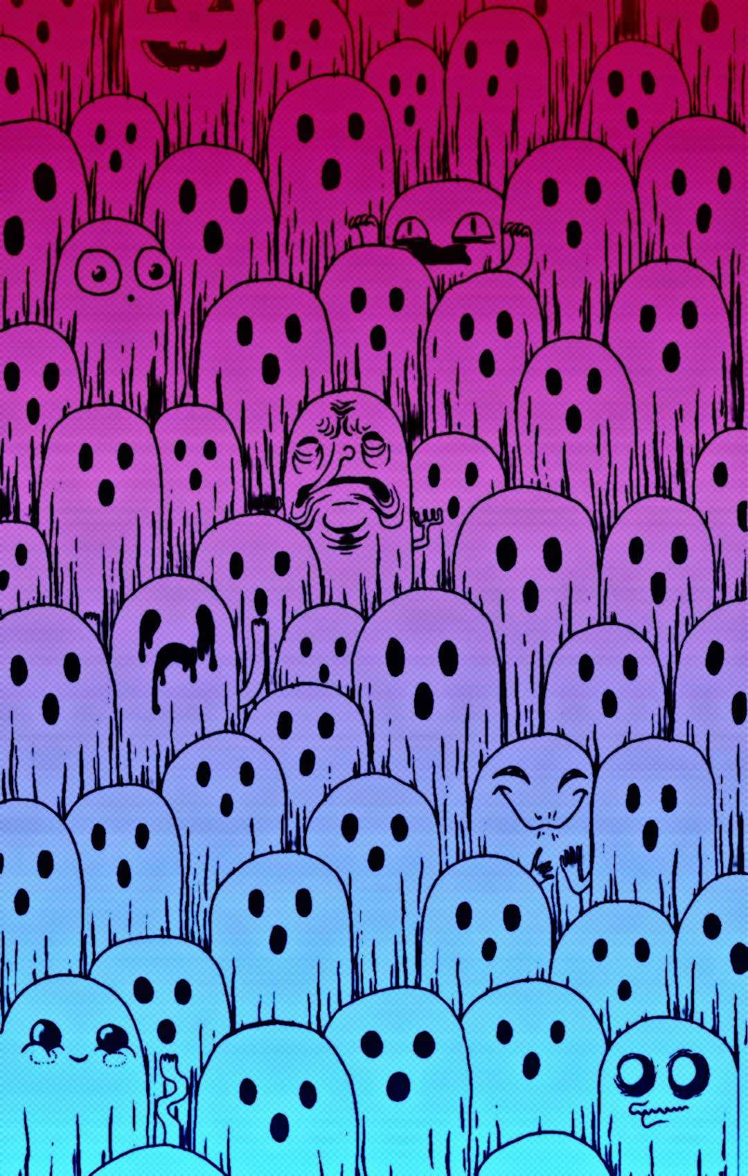 Bisexual Ghosts Cartoon Background