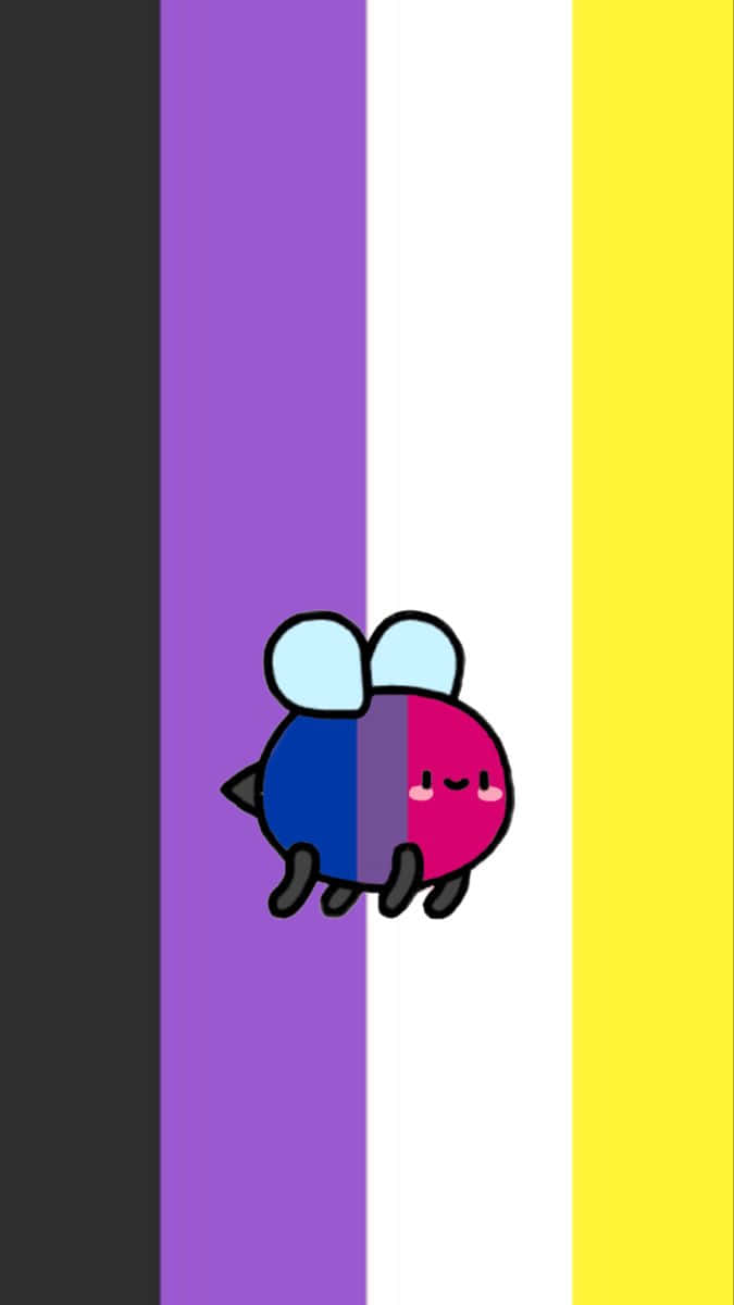 Bisexual Pride Bee Cartoon Wallpaper