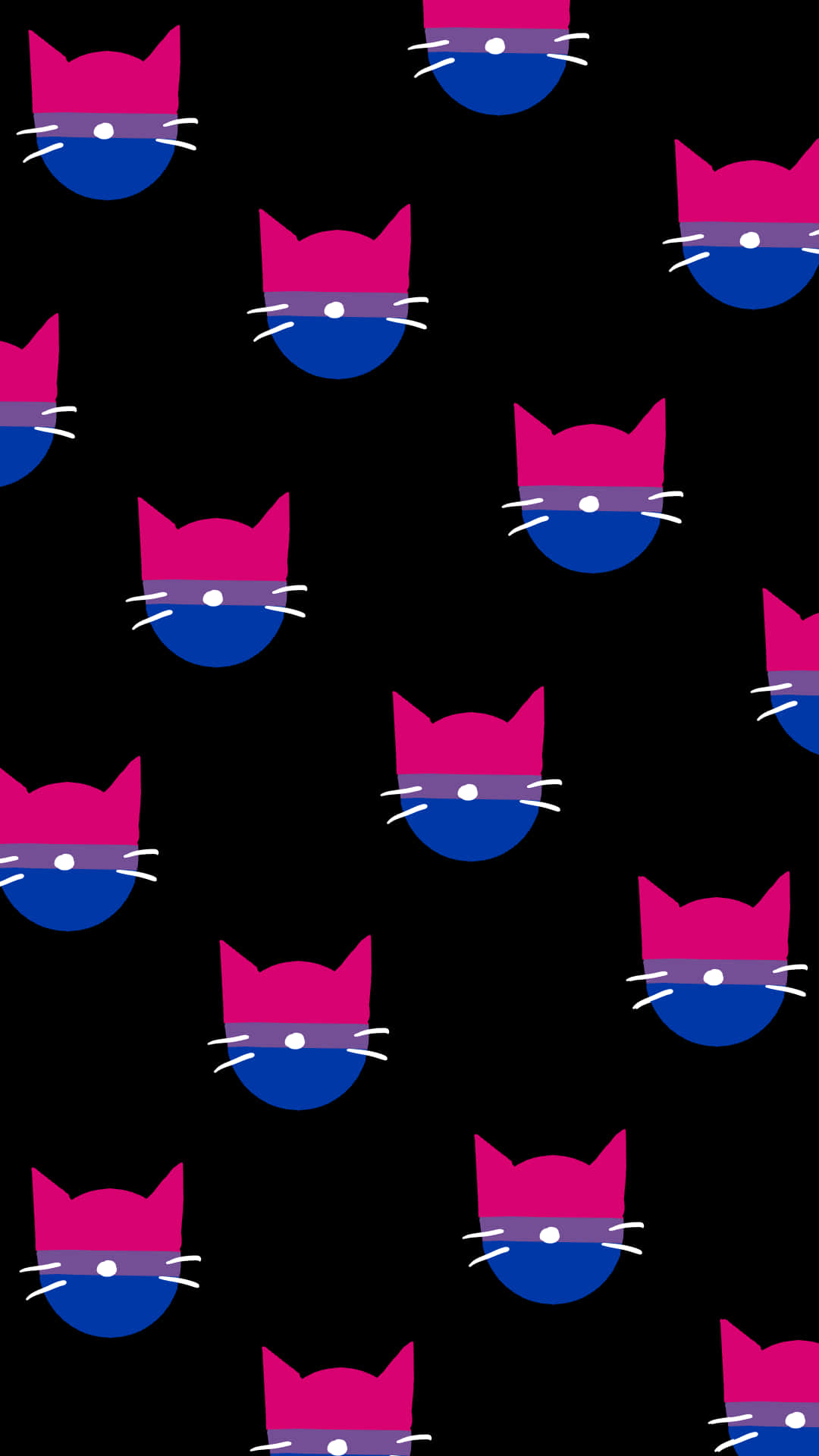Bisexual Pride Cat Pattern Wallpaper