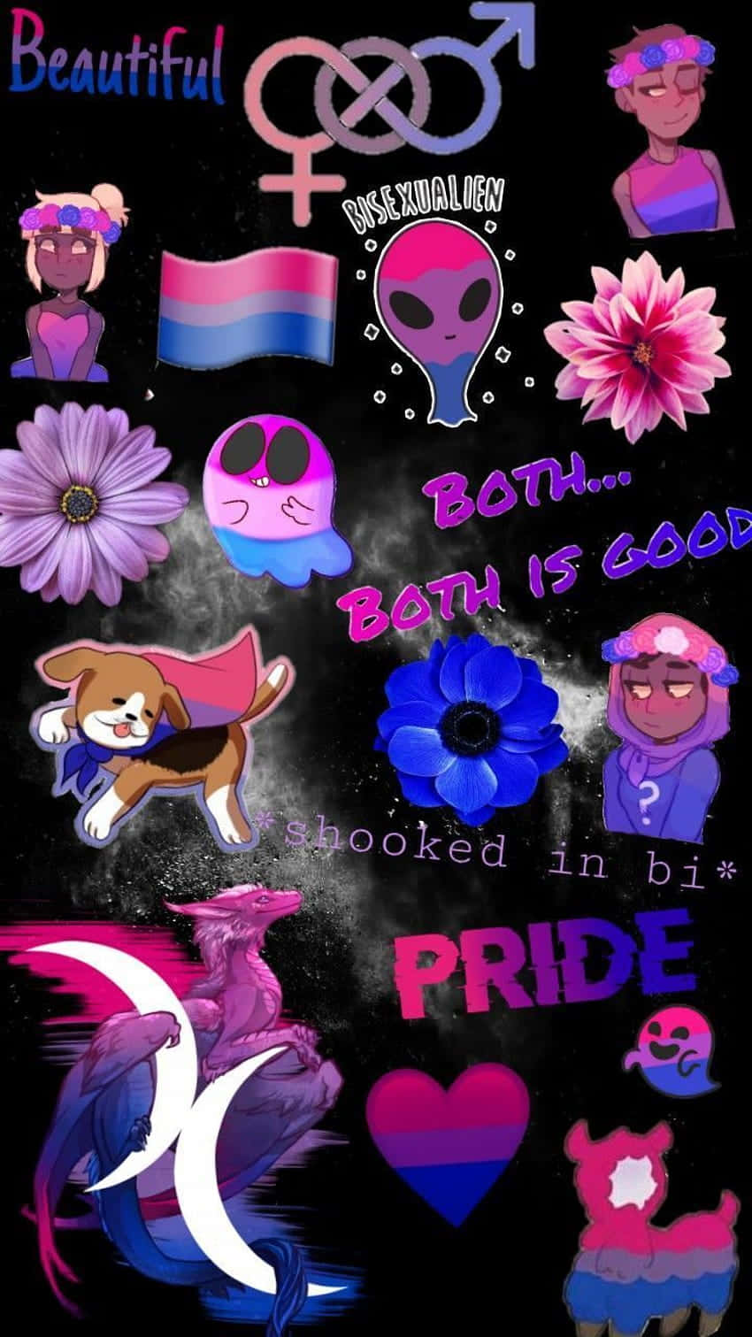 Bisexual Pride Collage Wallpaper