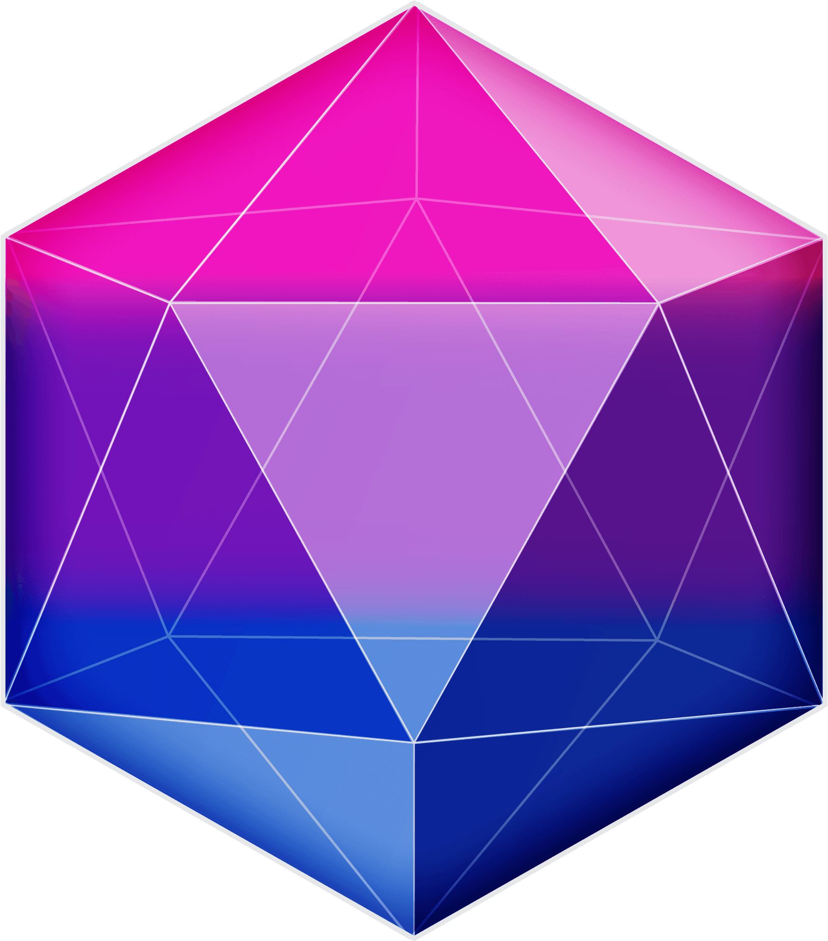 Bisexual Pride Geometric Icon PNG