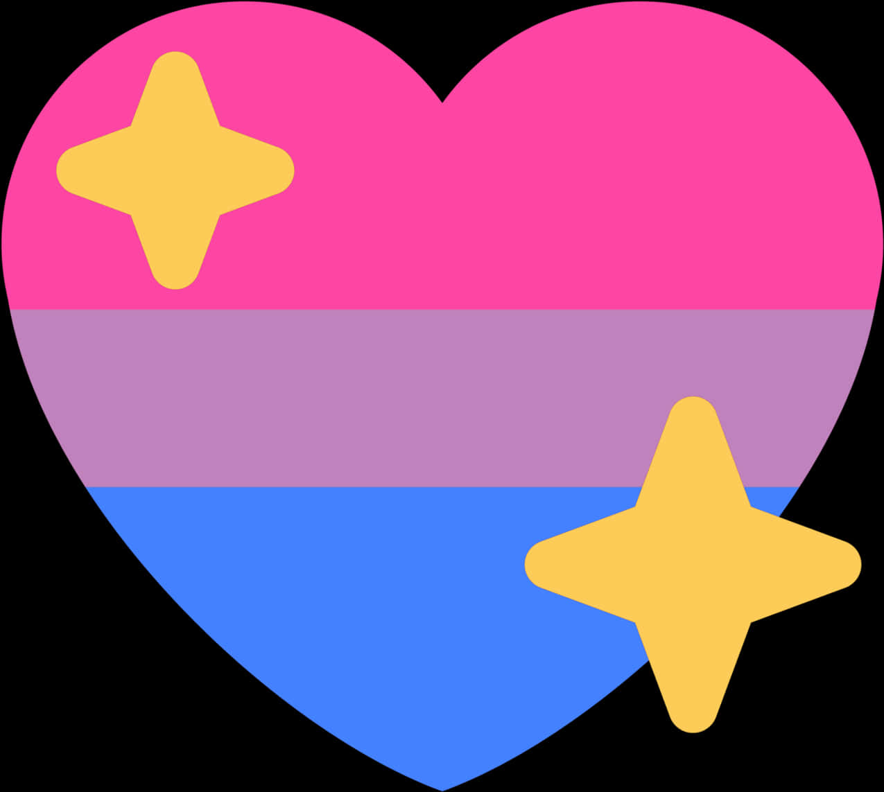 Bisexual Pride Heartwith Stars PNG