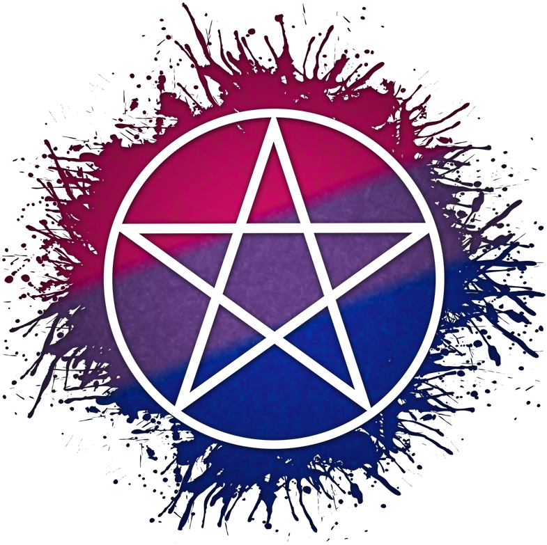Bisexual Pride Pentagram Splash PNG