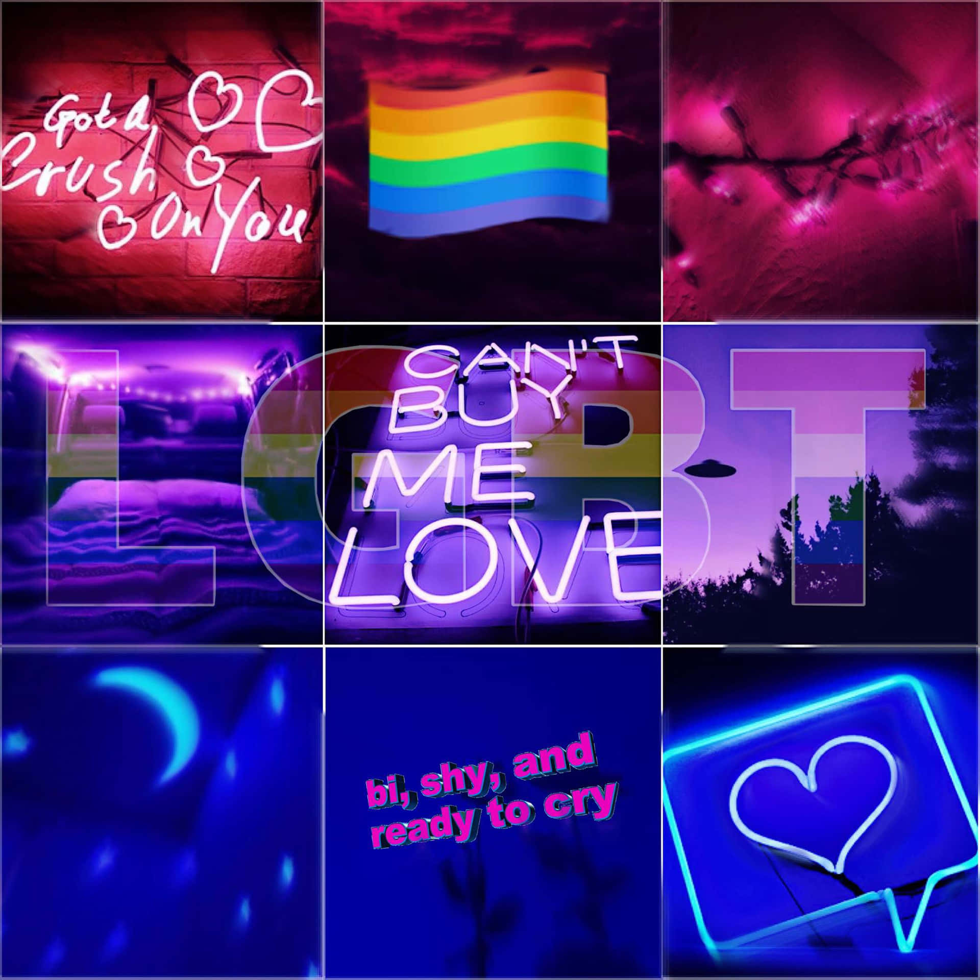Bisexual Themed Love Collage Wallpaper