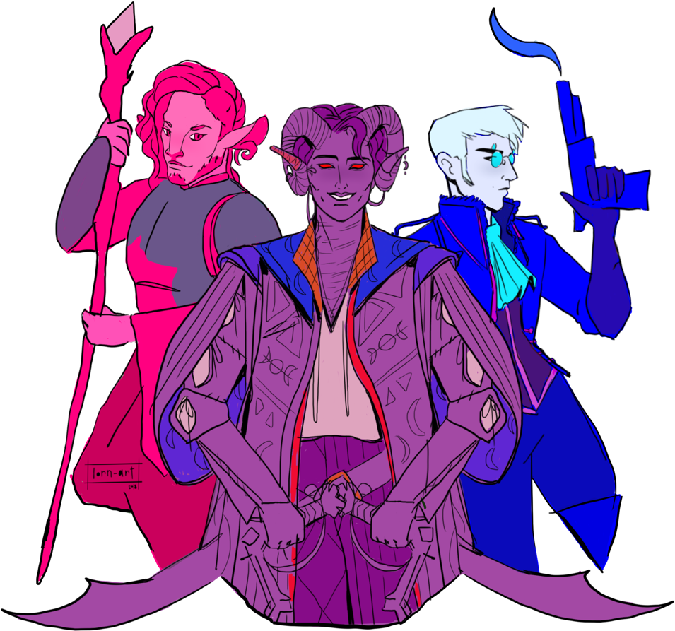 Bisexual Trio Fantasy Characters PNG