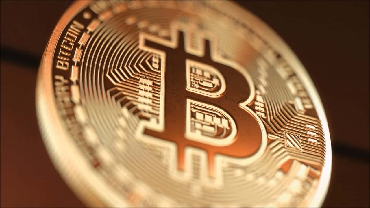 Logodi Bitcoin Illuminato Su Uno Sfondo Scuro