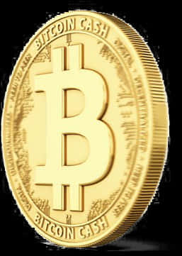 Bitcoin Cash Golden Coin PNG