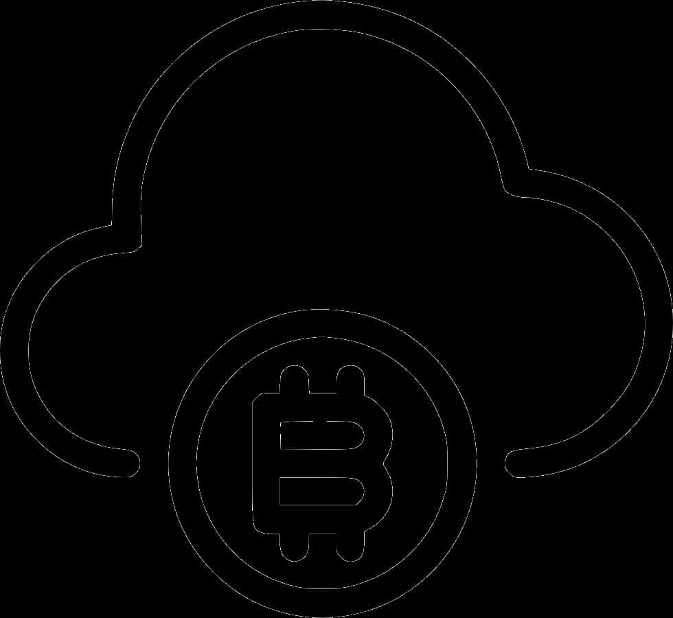 Bitcoin Cloud Icon Black PNG