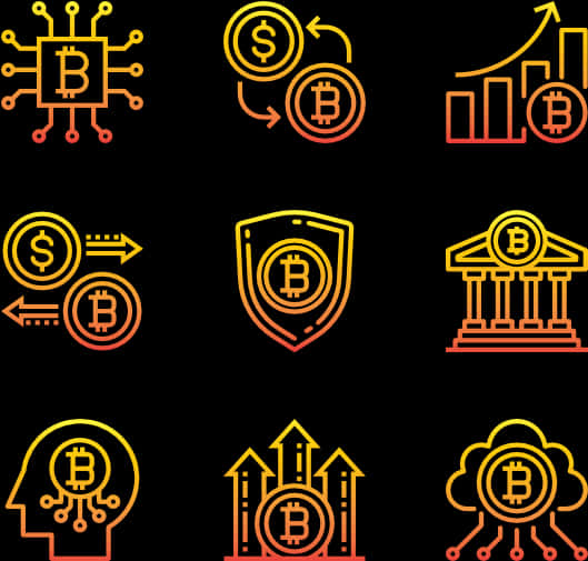 Bitcoin Concept Icons Set PNG