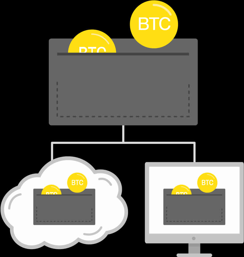 Bitcoin Digital Wallet Concept PNG