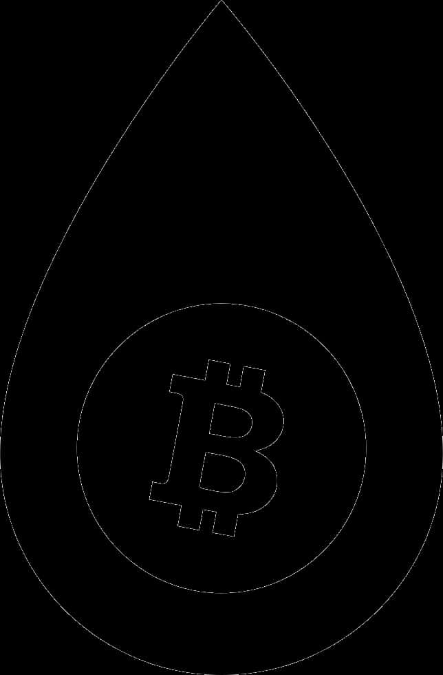 Bitcoin Drop Outline PNG