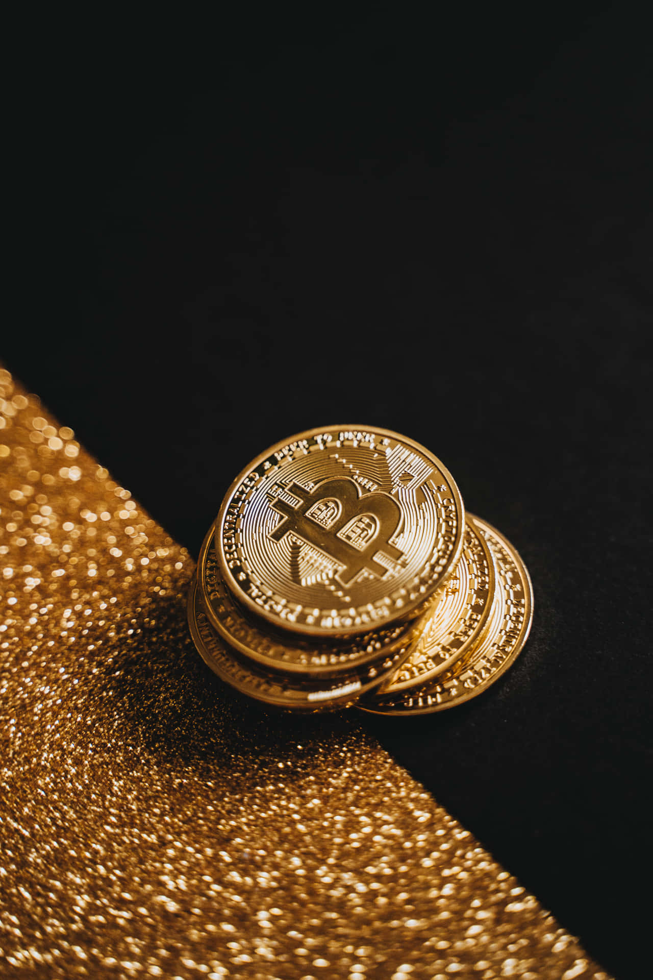 Bitcoin Glitter Contrast Wallpaper