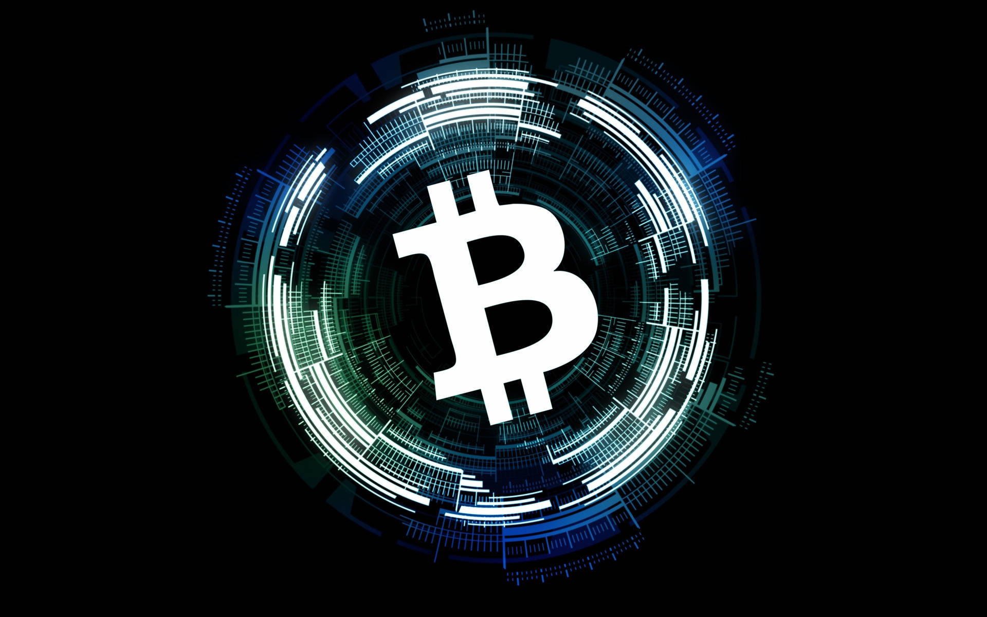 Bitcoin In Futuristic Frame Crypto Background
