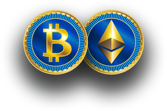 Bitcoinand Ethereum Coins PNG