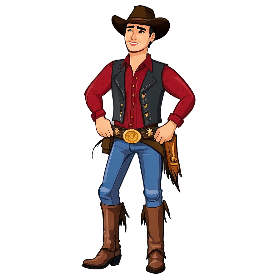 Bitmoji Wild West Cowboy Png 06202024 PNG