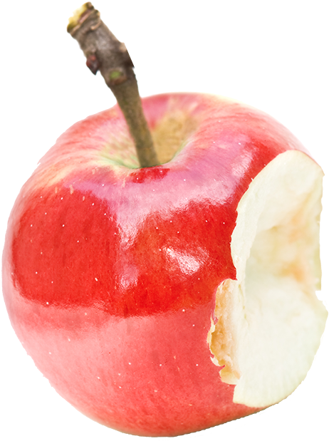 Bitten Red Apple Isolated PNG