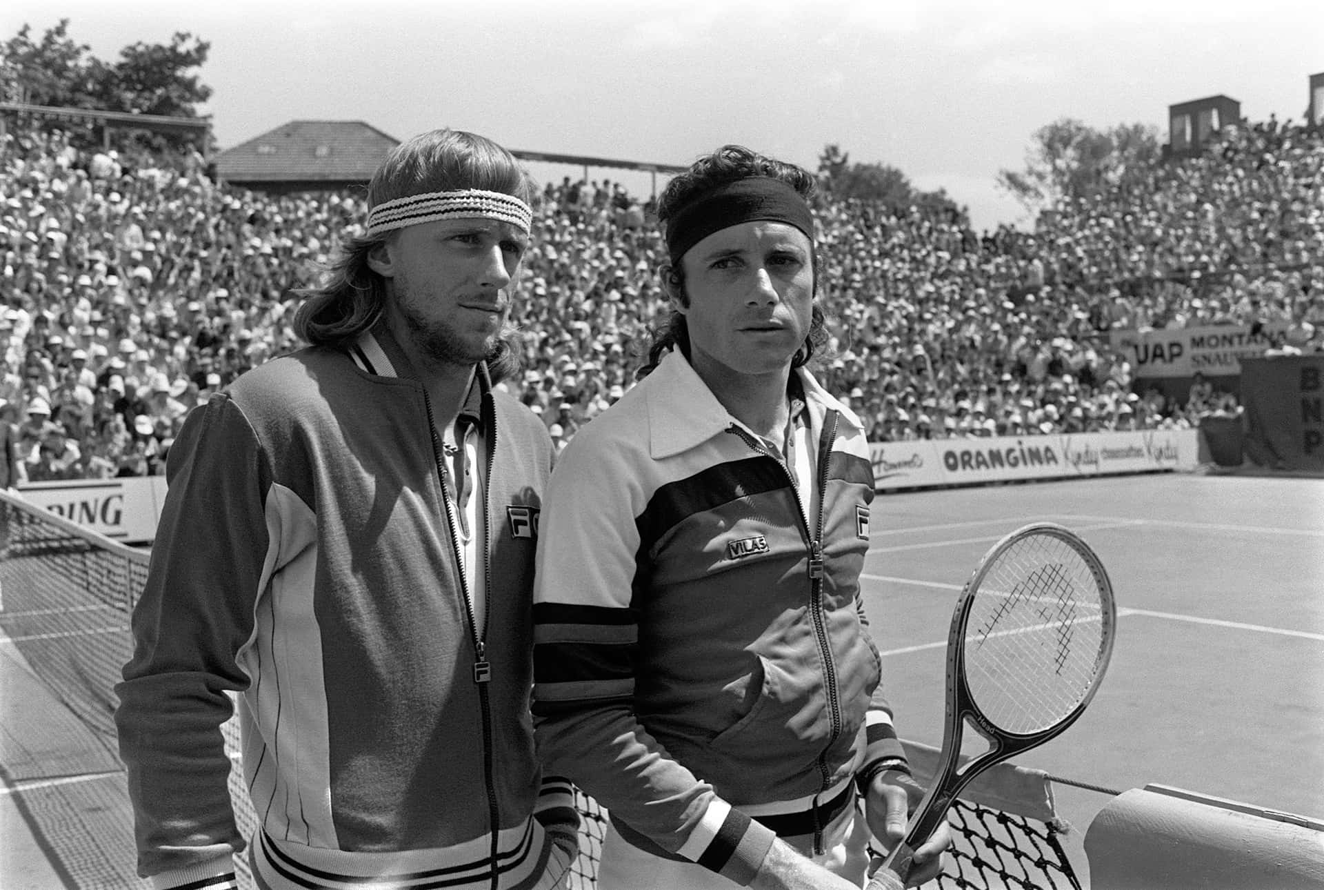 Björn Borg og Guillermo Vilas French Open Finals 1979 vægmaleri Wallpaper