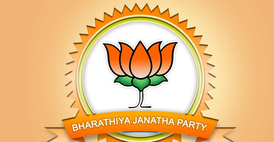 The BJP Party Flag is Brightly Displayed in a Show of Pride