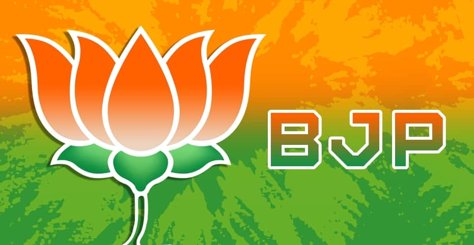 Bjp Logo On An Orange And Green Background