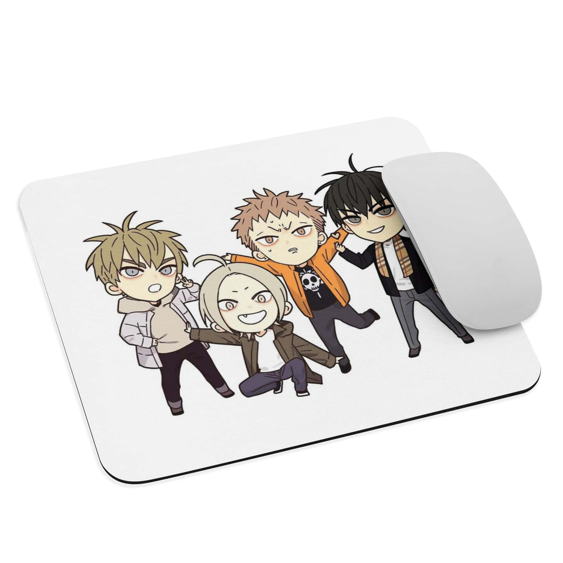 A Mouse Pad With Anime Characters On It Wallpaper
