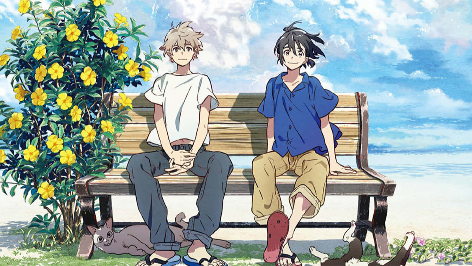 Njuterav Skönheten Hos Bl (boy's Love) Anime På Datorskärmen Eller Mobilen. Wallpaper