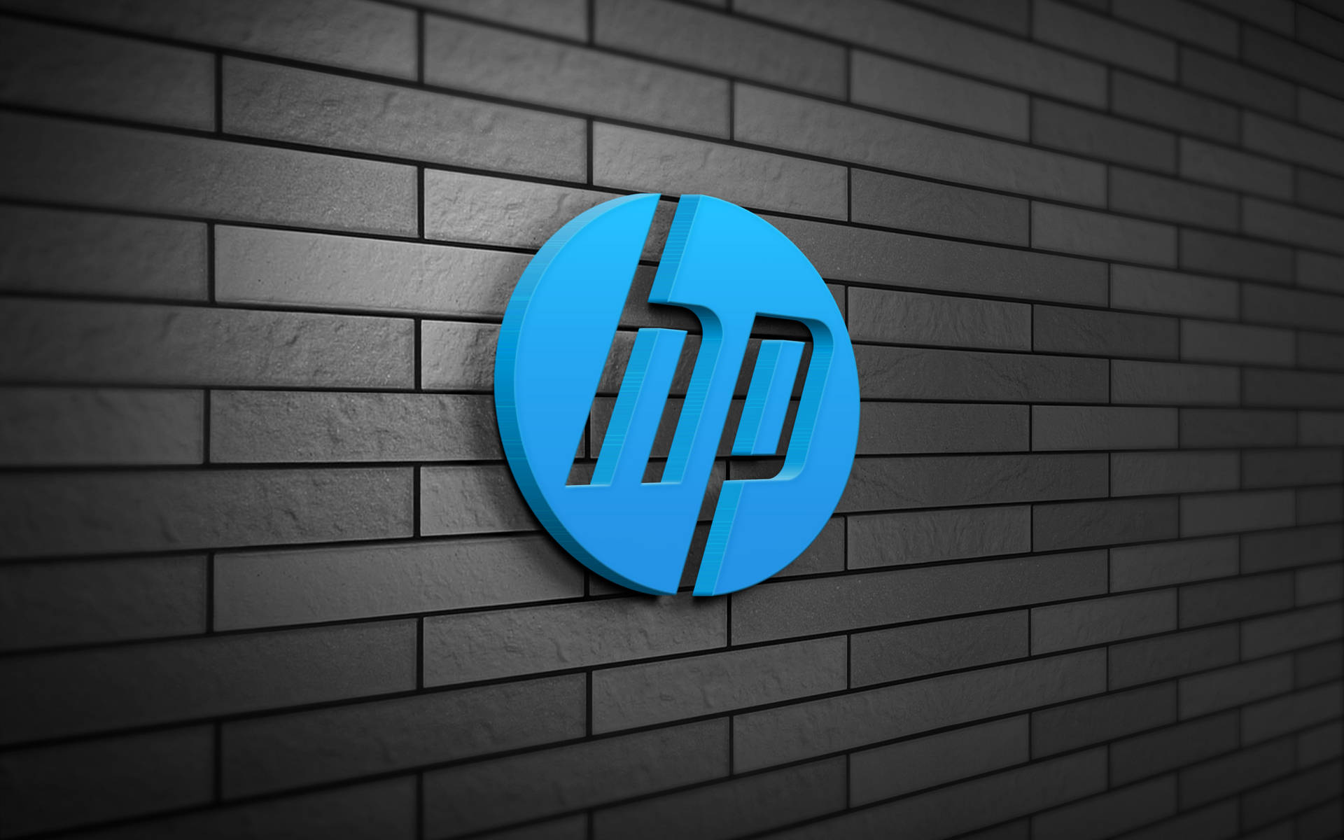 Blå 3d Hp Laptop Logo Wallpaper
