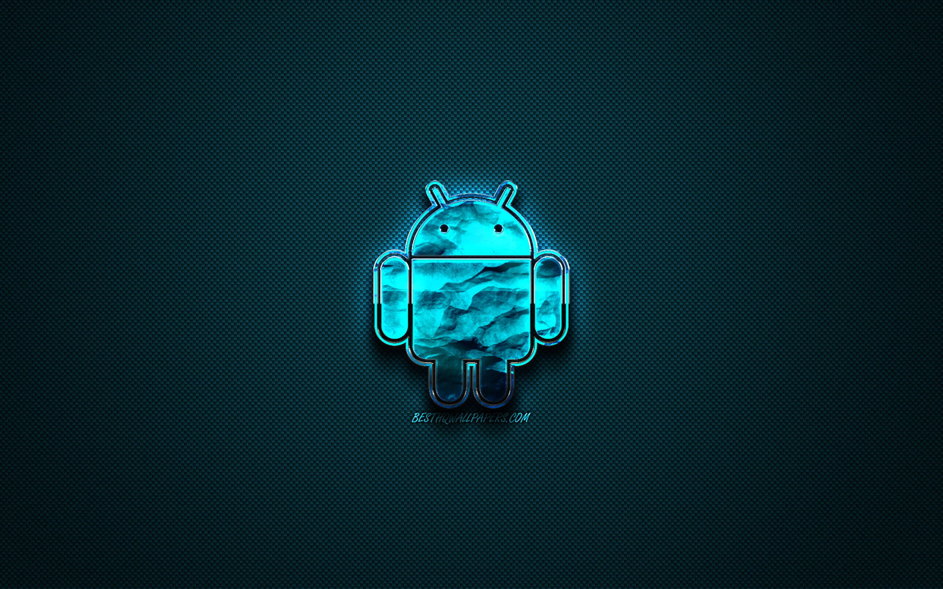 Blå Android Crumple Logo Desktop Wallpaper
