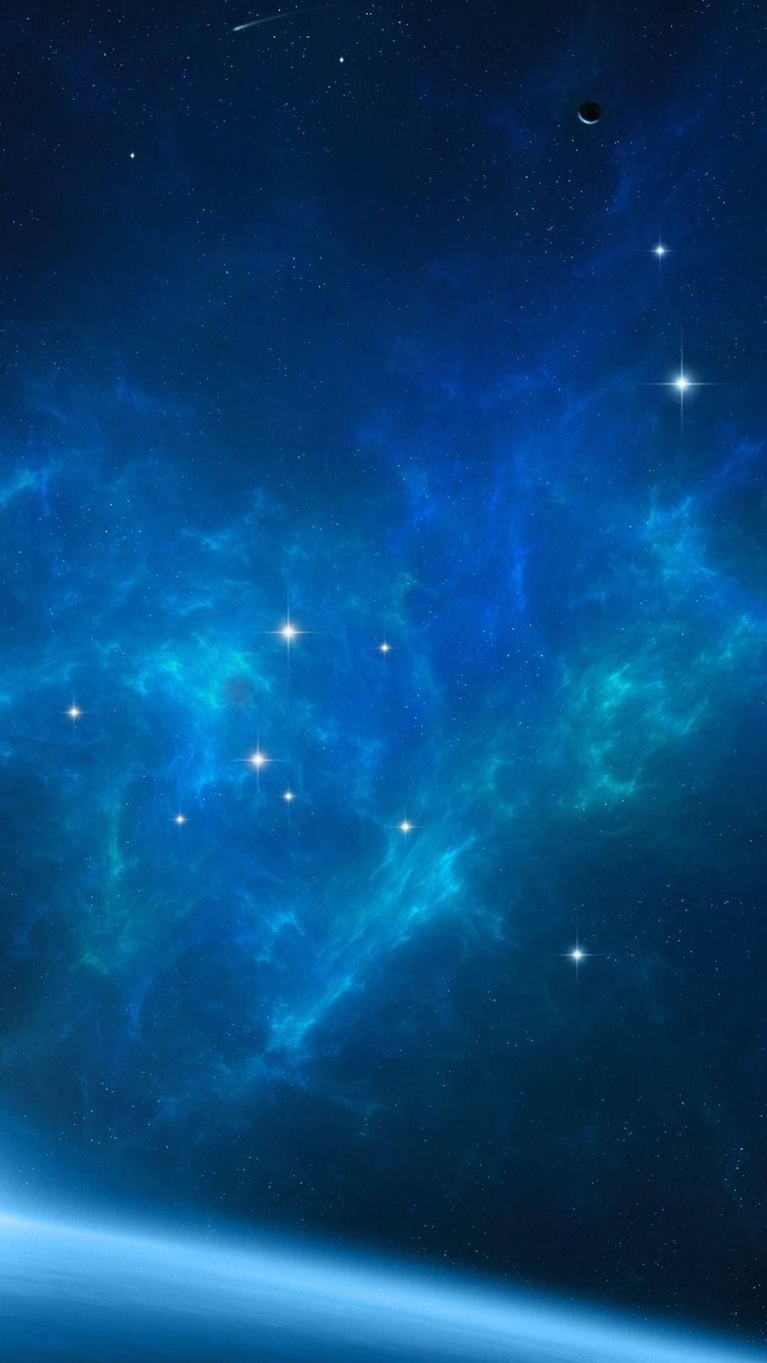 Blå Galakse Med Lyse Stjerner Wallpaper