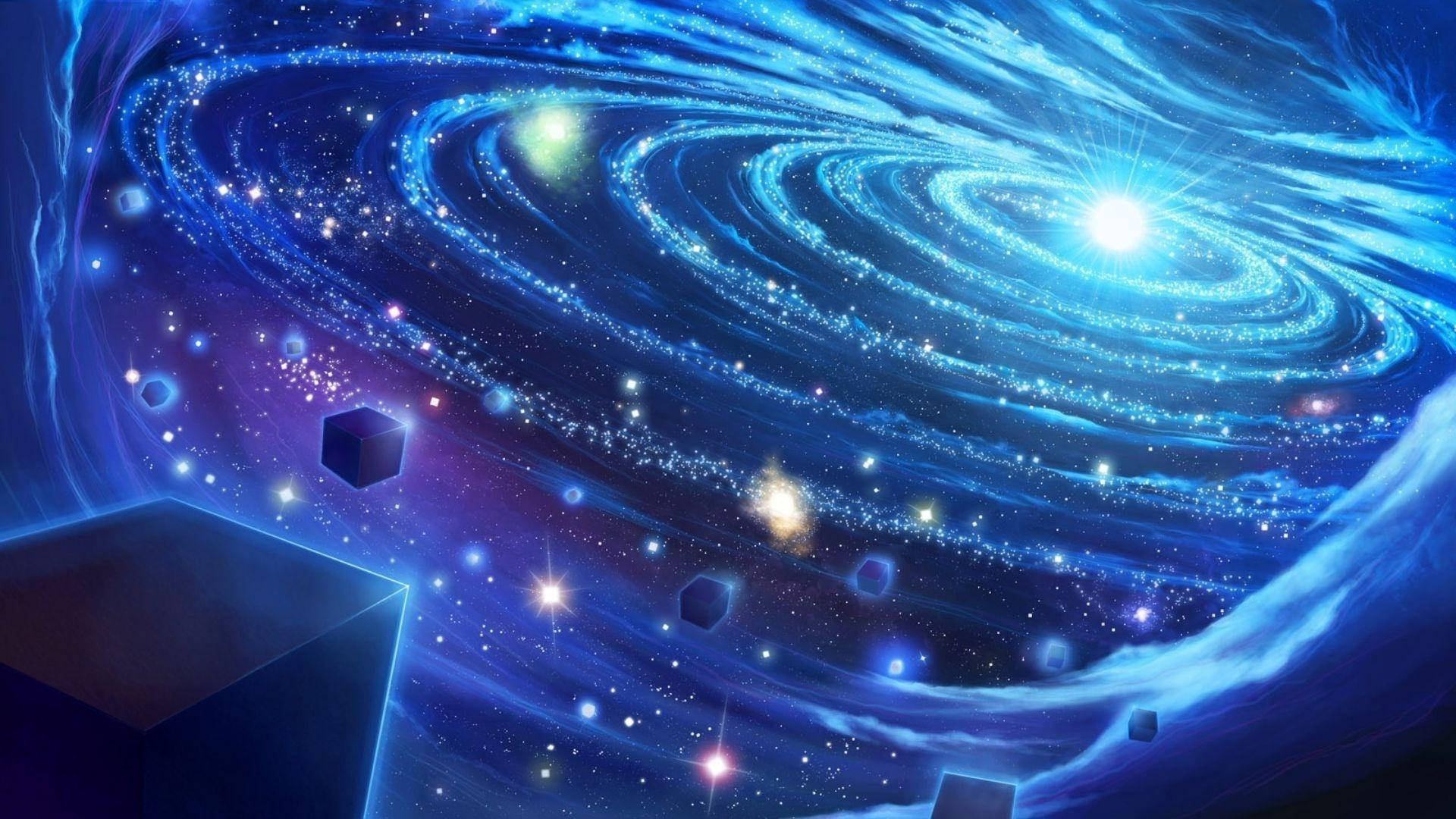 Blå Galaxy Vast Univers Wallpaper