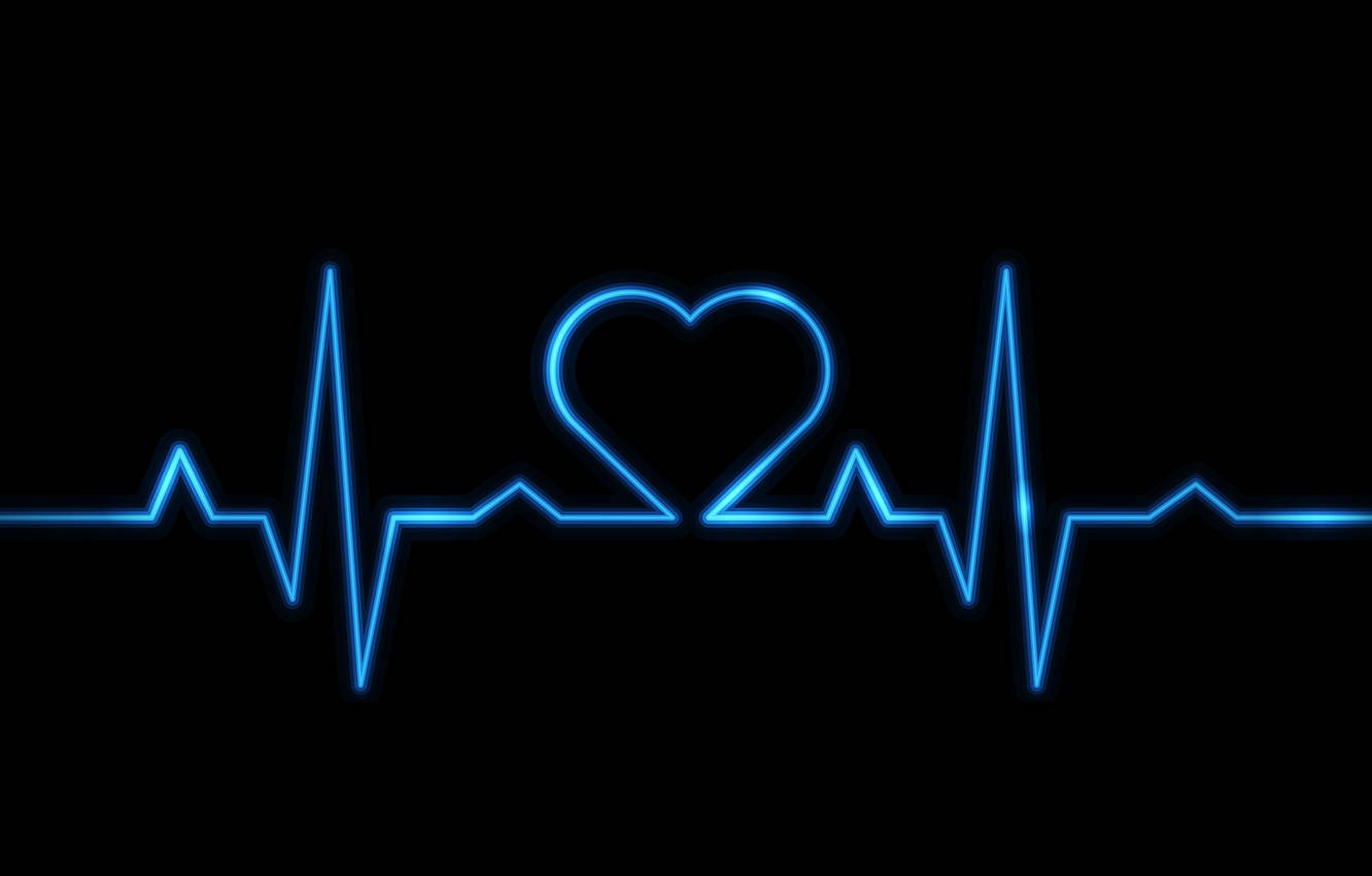 Blå Heart Monitor Wallpaper