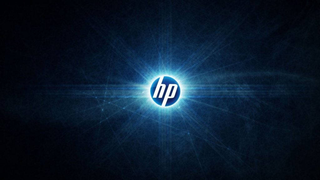 Blå Hp Logo Wallpaper
