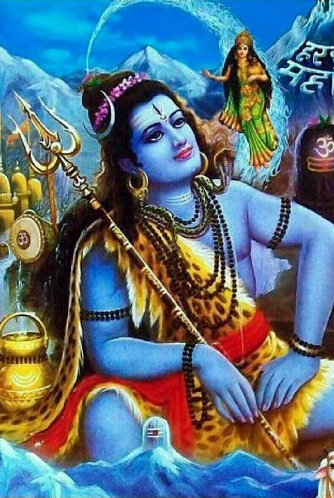 Blå Lord Shiva Wallpaper
