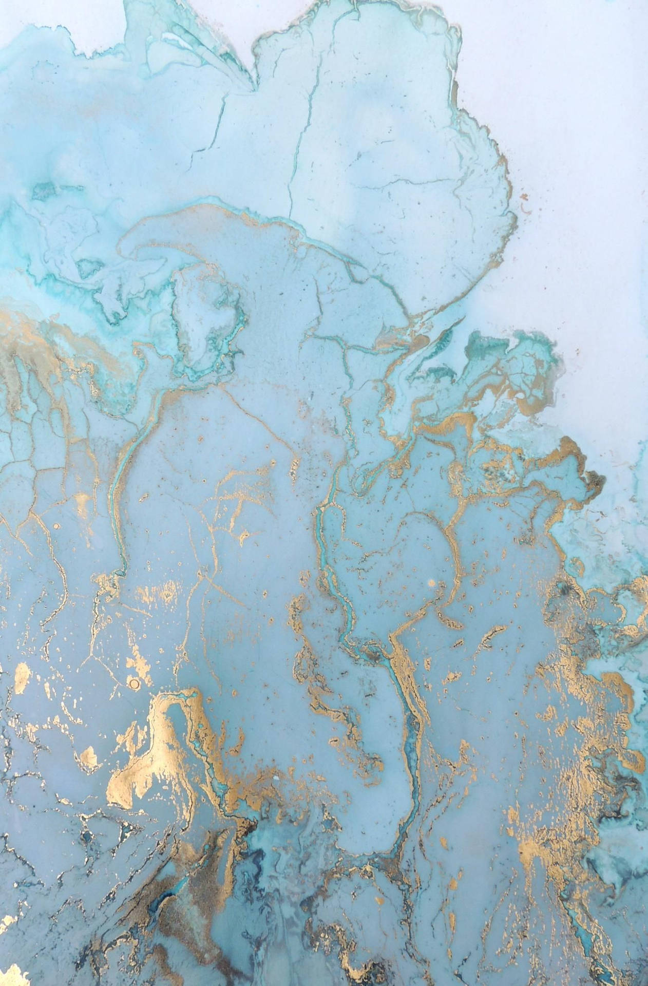Blå Og Guld Marmor Iphone Wallpaper