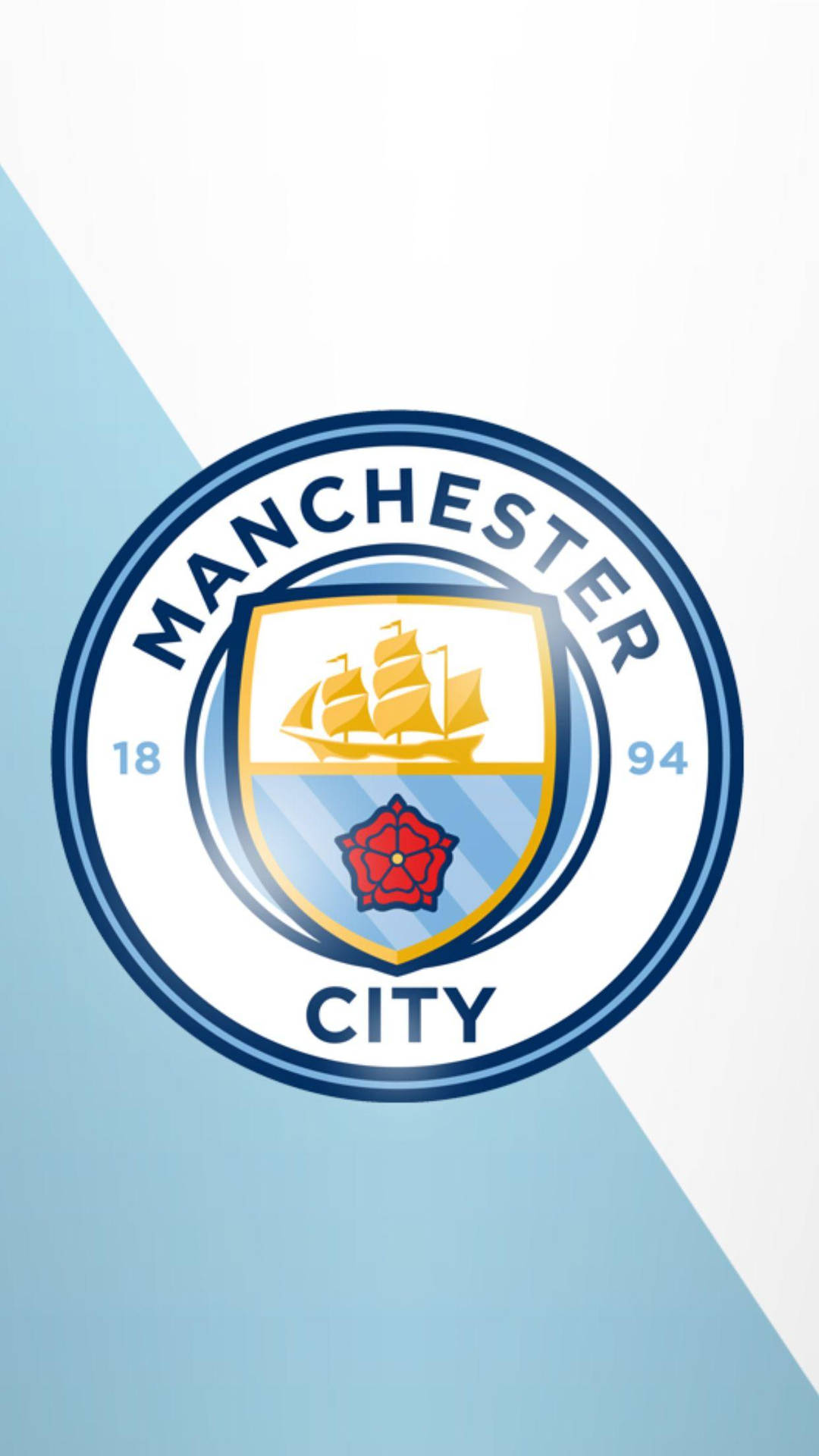 Blå Og Hvid Manchester City-logo Wallpaper