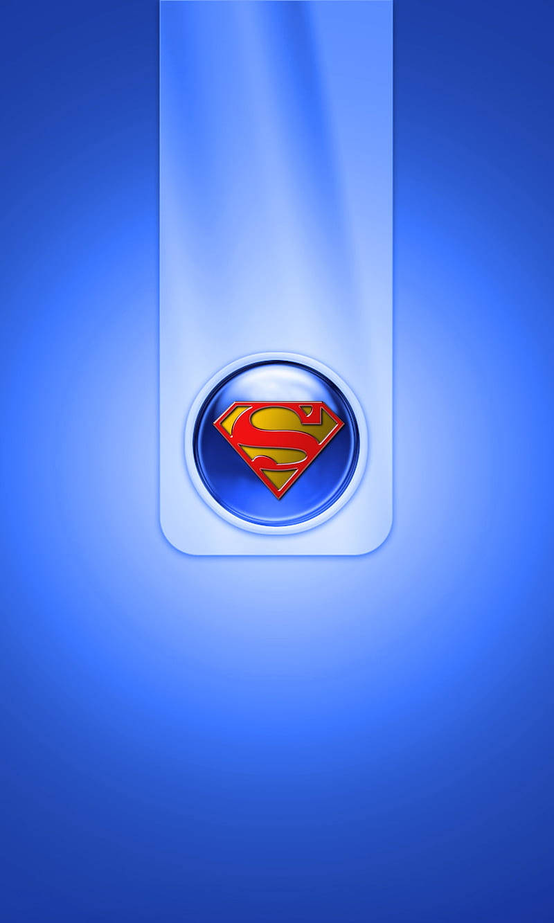 Blå Præget Superman Symbol Iphone Wallpaper