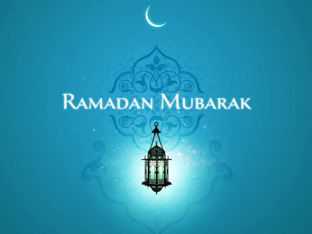Blå Ramadan Mubarak Wallpaper