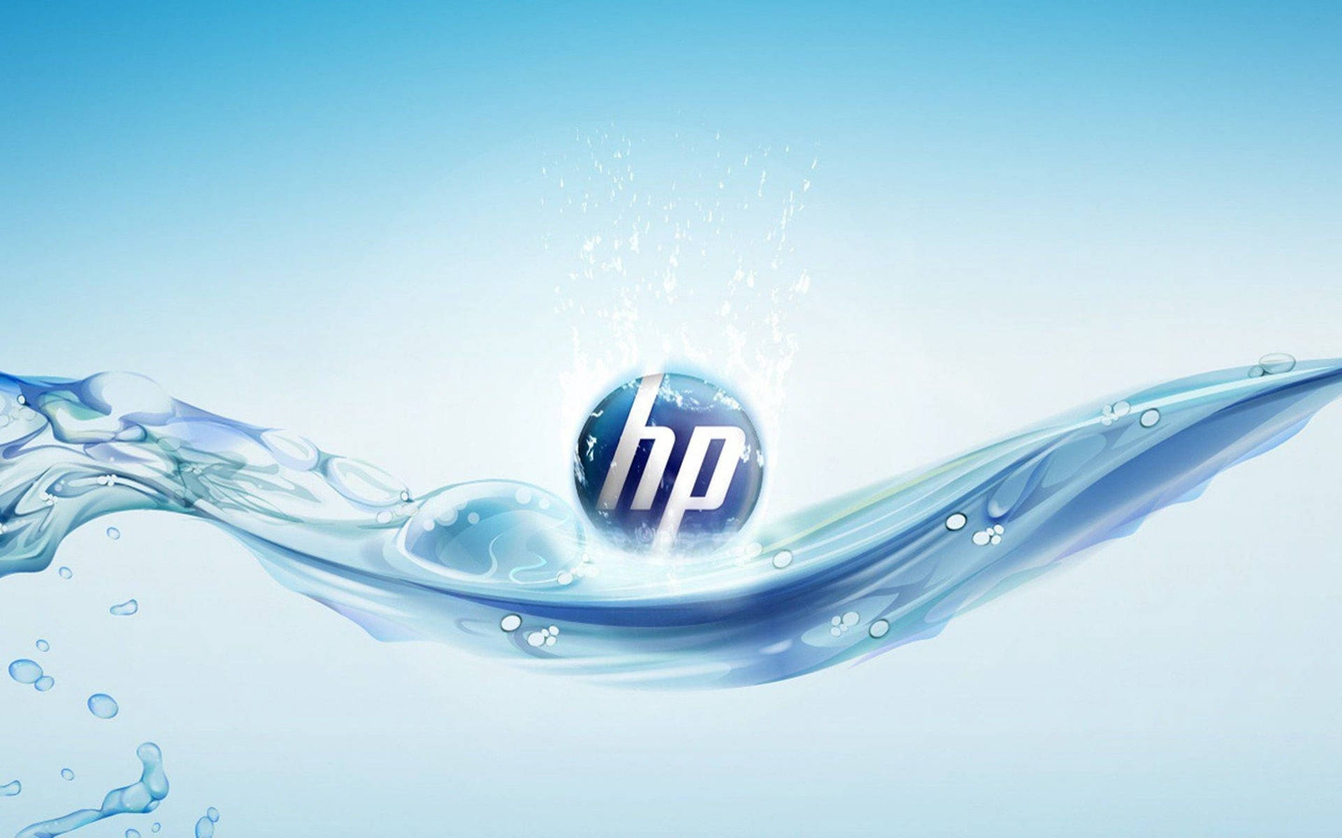 Blå Sphere Hp Laptop Logo Wallpaper