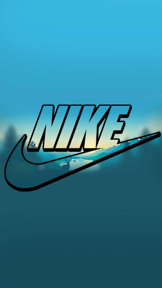 Blå Sunrise Nike Iphone Baggrund Wallpaper