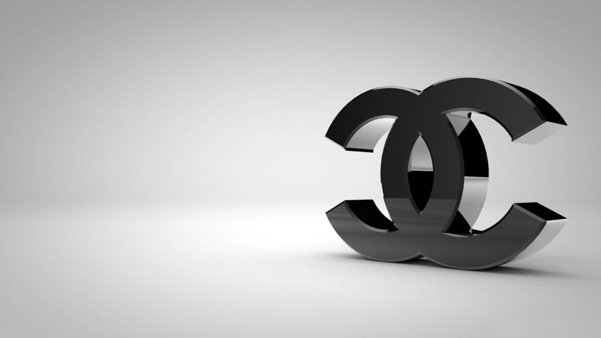 Black 3D Chanel Logo Wallpaper
