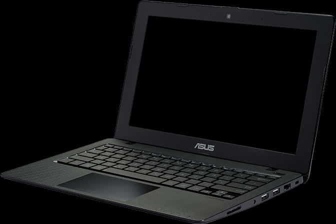 Black A S U S Laptop Isolated PNG