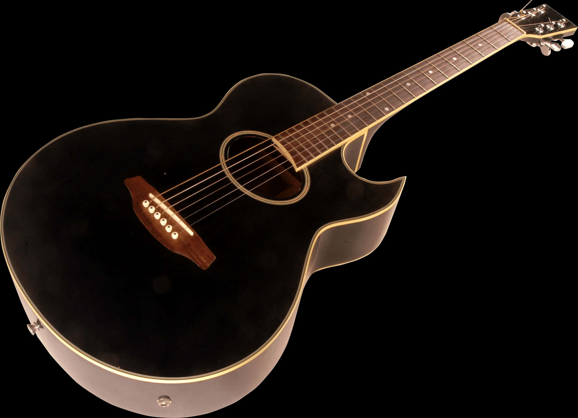 Black Acoustic Guitar PNG