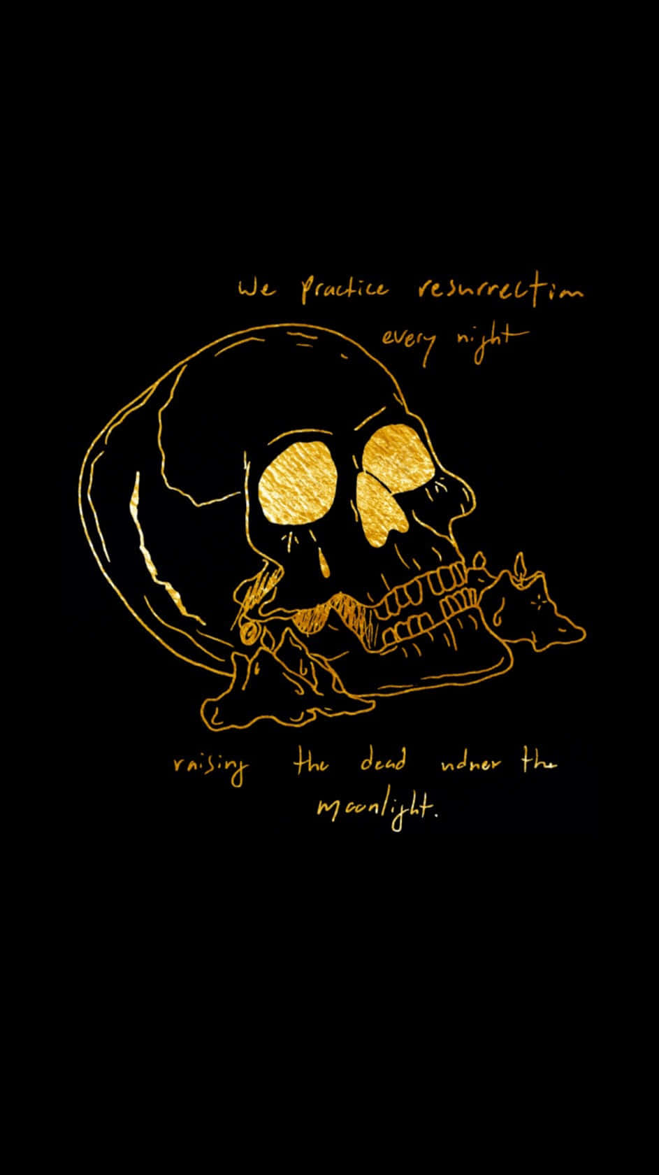 Skull With Quote Black Aesthetic Background