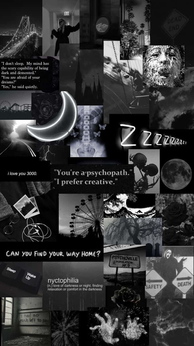 Dark Tumblr Collage Black Aesthetic Background