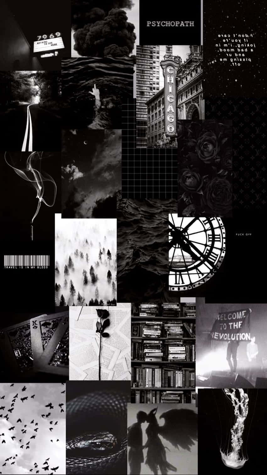 Fondooscuro De Estética Collage Negro