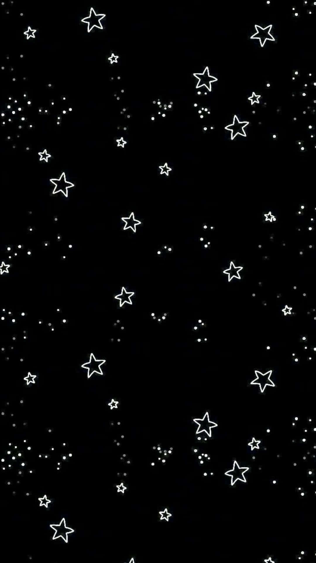 White Stars Black Aesthetic Background