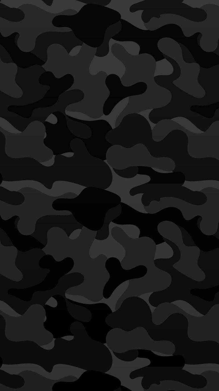 Teléfonoestético Negro Con Camuflaje Militar. Fondo de pantalla